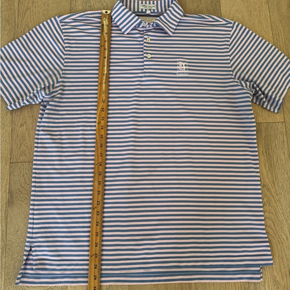 Peter Millar Summer Comfort Striped Polo LARGE LOGO TPC Scottsdale - Picture 4 of 7